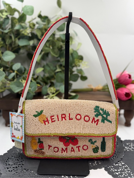 made in India Handbags - Heirloom Tomato Beaded Shoulder Bag – Viral Farmer’s Market Aesthetic